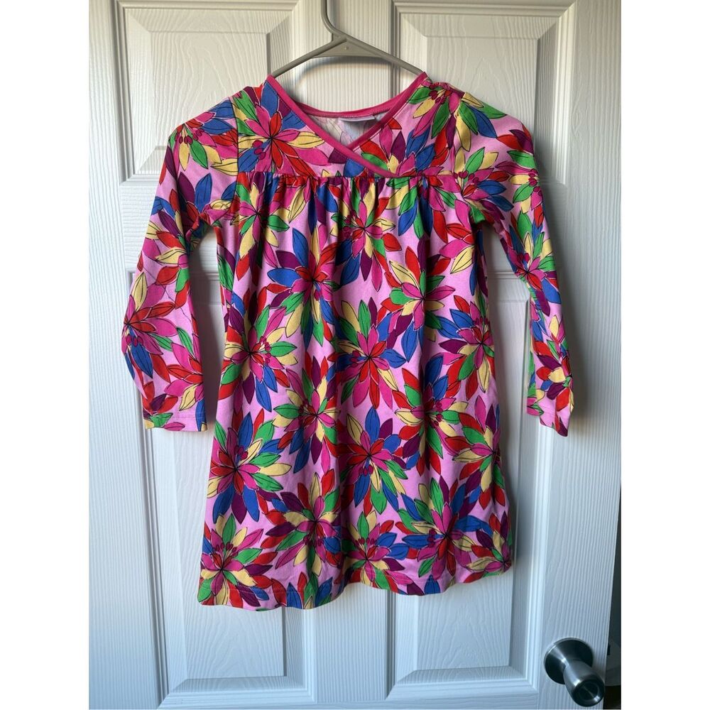 Hanna Andersson Size 120 Dress Pink Floral Long Sleeve Barbie Valentine's Day